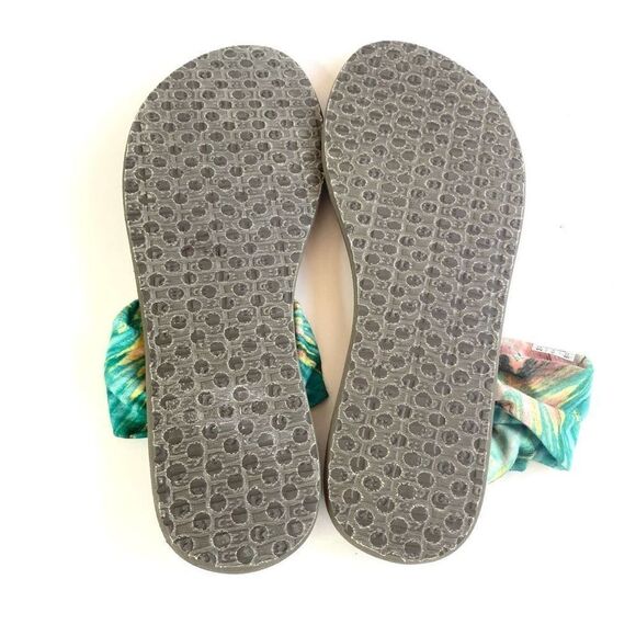 Sanuk NWOT Sling Strap Thong Sandal Yoga Mat Turquoise Blue Beach Women Size 11 - Picture 5 of 5